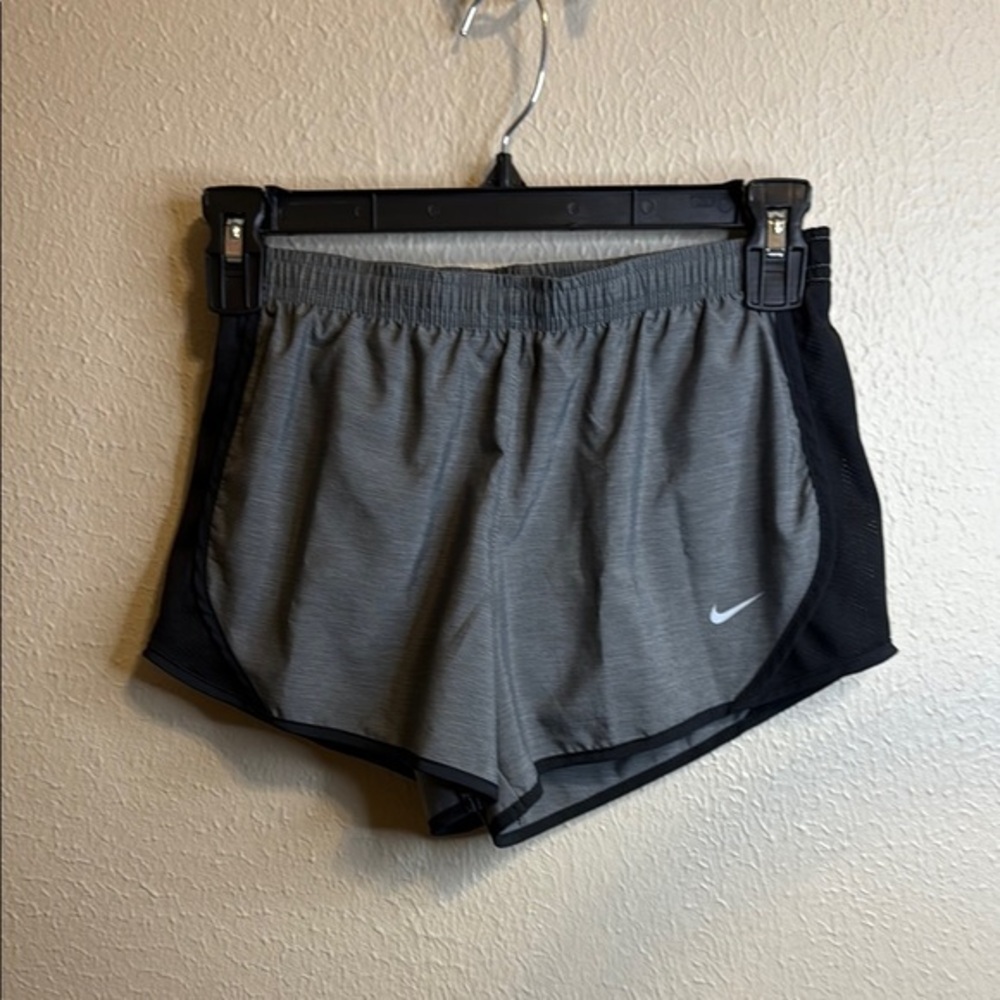 Nike Gray and Black Athletic Shorts Moisture-Wicking Design